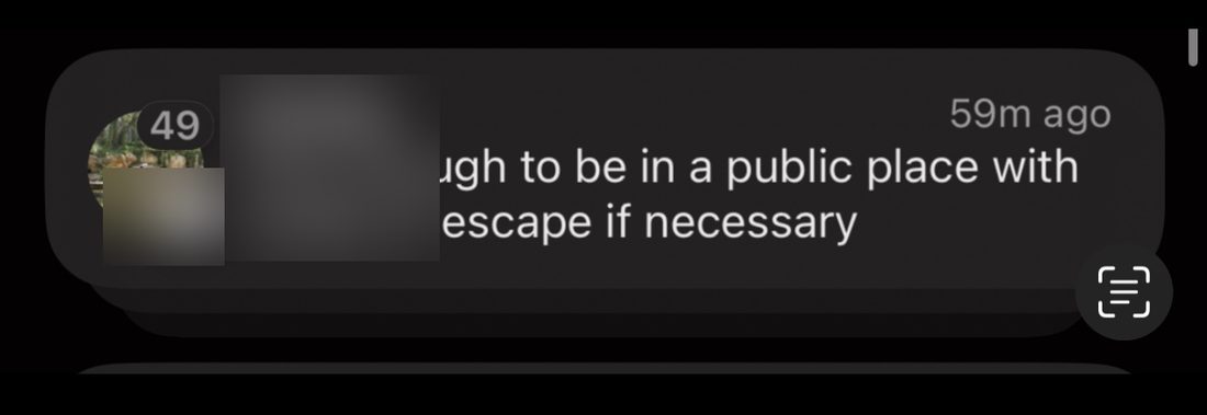 49 unread Hinge notifications, name blurred