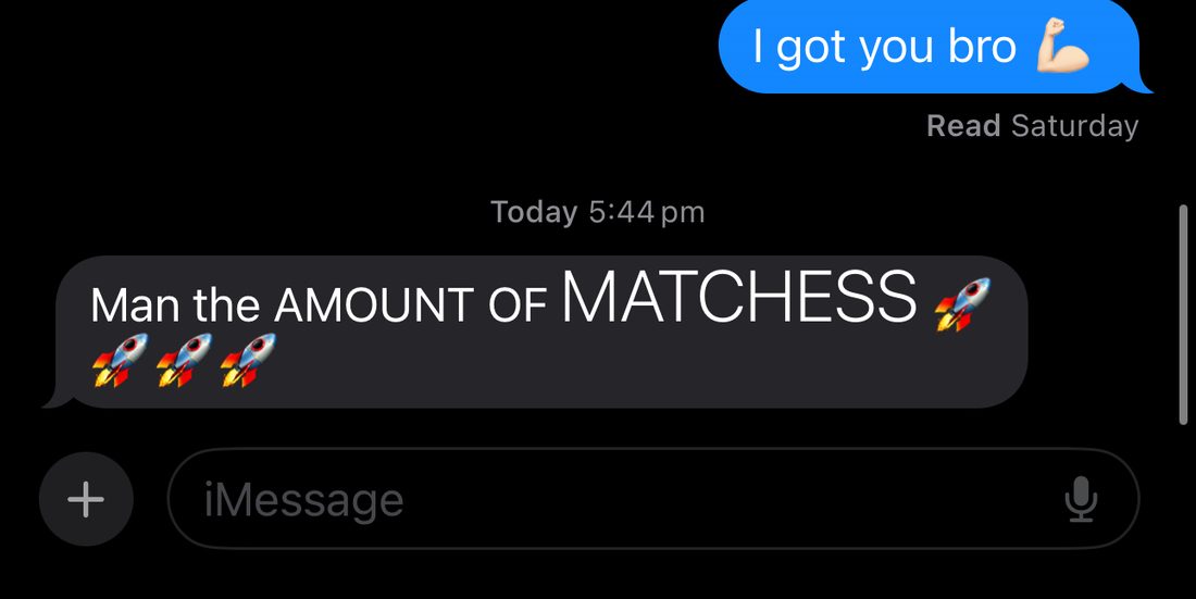 Client iMessage, the amount of matches